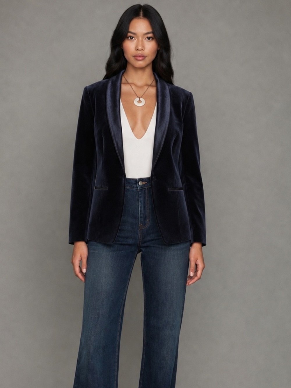 White House Black Market Midnight Velvet Blazer